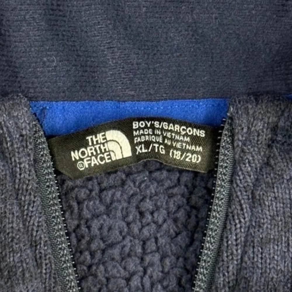 The North Face Boys Gordon Lyons Full Zip Fleece Jacket Navy Blue XL 18/20‎